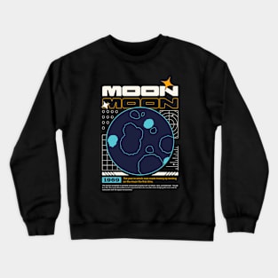 The Moon Planets Stars Space Galaxy Universe Cosmos Crewneck Sweatshirt